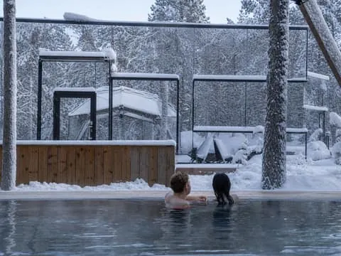 Invisible Arctic Forest Spa: panorama sauna, hot lagoon pool