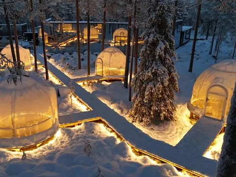 Aurora igloo private Lappish dinner experience