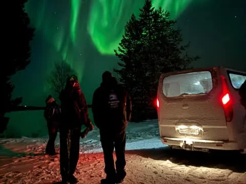 Aurora Hunt by Car in Muotka