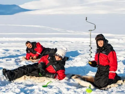 Ice Fishing Experience with Snowmobile Ride