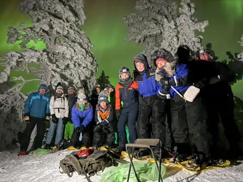 Evening snowshoe hike