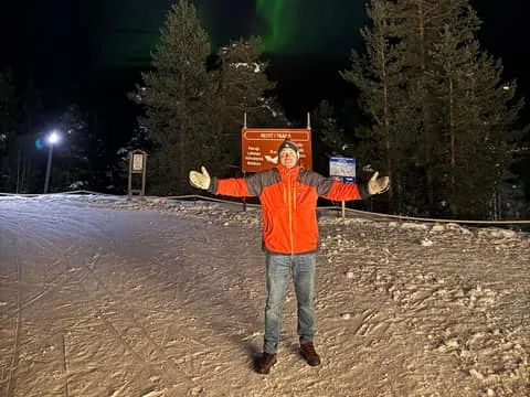 Levi: Northern Lights by Snowshoes. Hike with Latvian Guide