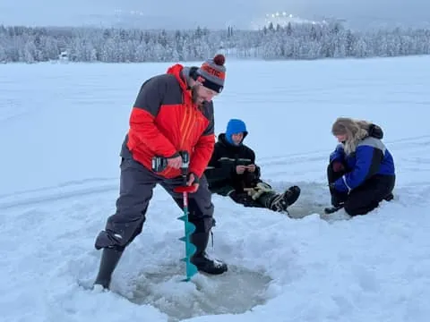 Levi: Ice Fishing Experience with Bonfire and Lunch
