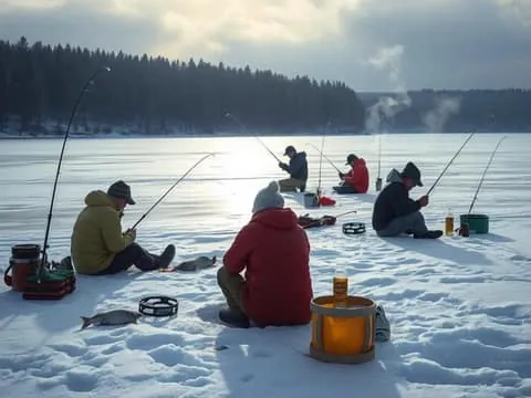 Winter Ice Fishing Experience with BBQ