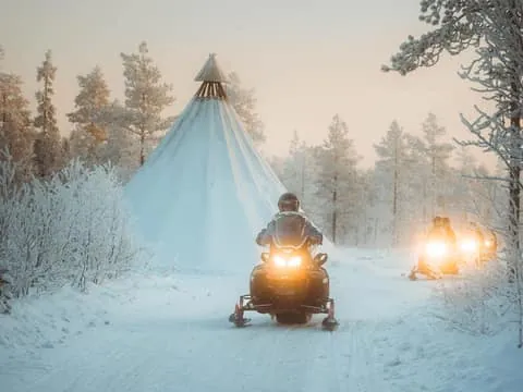 Snowmobiling, Reindeer Farm Visit and lunch