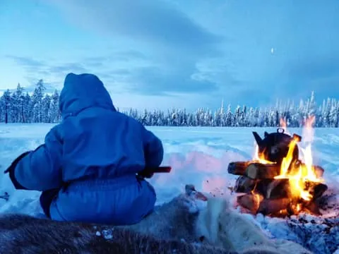 Ylläs: Family Snowmobile Safari and Ice Fishing Adventure
