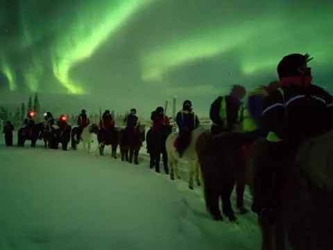 Levi: Autumn Aurora Riding Trek with Icelandic Horses