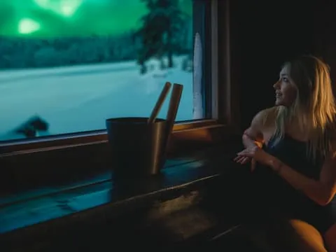 Lakeside Private Sauna with Aurora Borealis & BBQ
