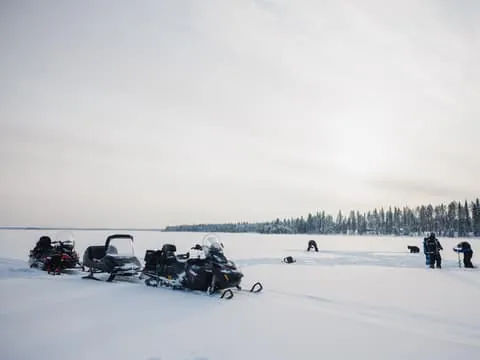 Ice Fishing & Snowmobile Safari Combo Day