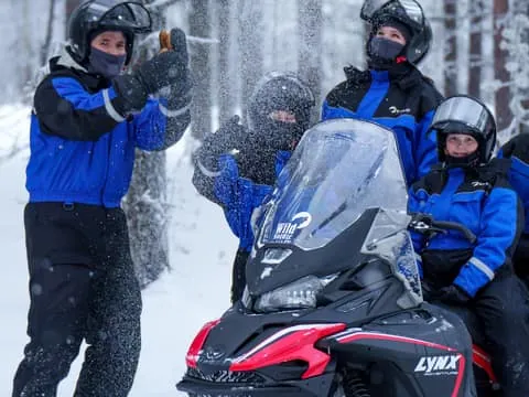 Family Snowmobile Safari with Campfire and Snacks
