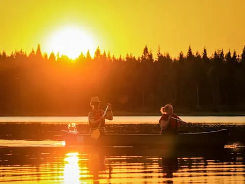 Canoeing under the Midnight Sun