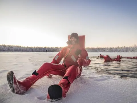 Daytime Ice Floating Rovaniemi, Frozen Lake Experience