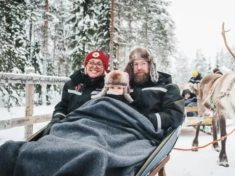 2km Reindeer Sled Ride Through the Forest