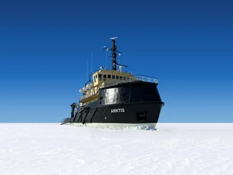 Icebreaker Arktis Cruise with Ice Floating