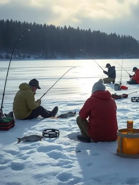 Winter Ice Fishing Experience with BBQ