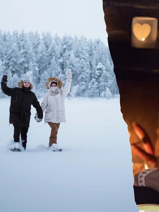 Arctic Reindeer Farm Experience with Snowshoeing in the Wild