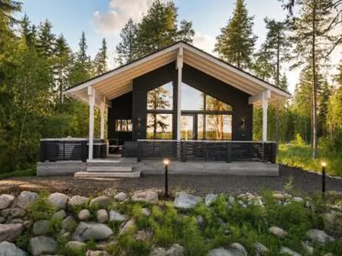 Norvamaja with a lake view, sauna and jacuzzi
